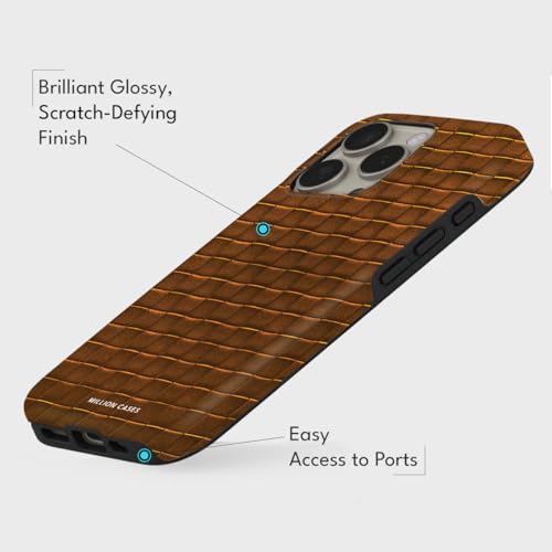 Image of MILLION CASES Back Cover Case for iPhone 15 Pro Scratch Resistant Anti-Slip Polycarbonate Shockproof Protective Durable Artisan Grid Crystal Case for Men & Boys(Maroon)