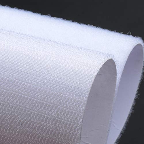 Image of Melsan 2x4 inch Adhesive Square Hook and Loop Tape -12 Sets, Sticky Back Fastener for Indoor or Outdoor Use - Instead of Holes and Screws, White