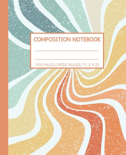 Wide Ruled Composition Notebook: Colorful Rainbow Aesthetic Journal | Cute Back To School Supplies For Teen Girls image 2