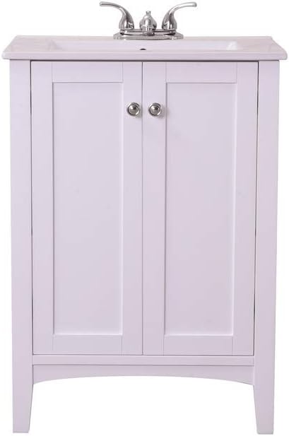 Elegant Decor VF-2003 Single Bathroom Vanity Set, 24", White/VF-2003
