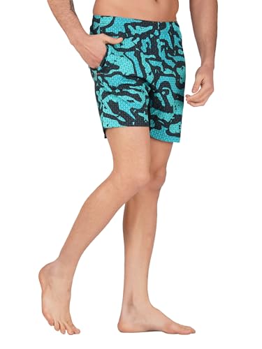 Image of NEVER LOSE Mens 5 inch Swim Trunks with Zipper Pockets Quick Dry Beach Board Shorts for Men Swimsuit Swimwear with Mesh Lining