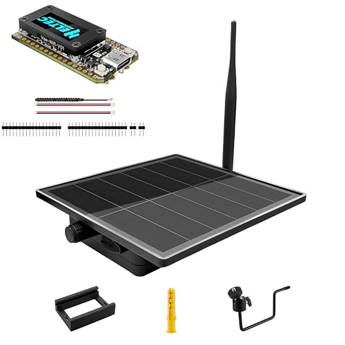 MESHYEAOFAH Meshtastic LoRa V4 Development Board and 5W Solar Kit Bundle, Off-Grid Solar-Powered Outdoor Repeater Node, ESP32-S3 + SX1262 28dBm Radio, IP67 Waterproof Enclosure & 4 Battery Slots