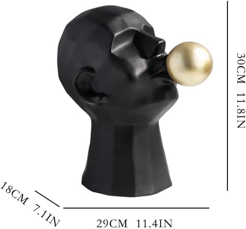 Miniatura 2 de Estatua de feng shui chino escultura simple moderna creativa soplando burbuja personaje oficina escritorio decoración estudio sala de estar