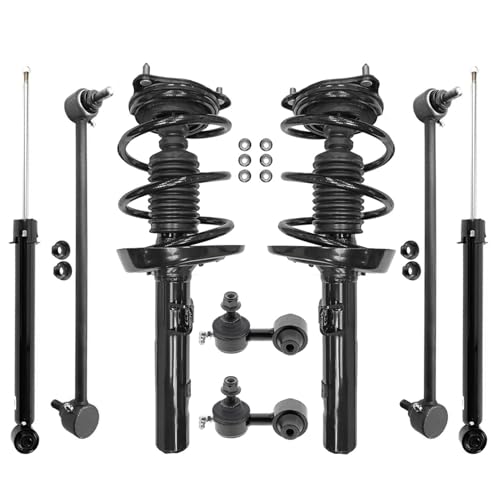 Image of Detroit Axle - 8pc Suspension Kit for 2016 2017 Honda Civic 2 Front Struts with Coil Spring 2 Rear Shock Absorbers 4 Front Rear Sway Bars Replacement