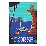 Leinwandbild, Motiv: Korsika-Insel, Frankreich, Boot, 