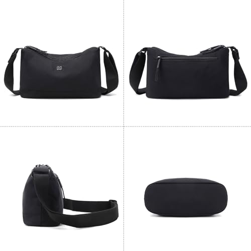 Image of Eslcorri Lightweight Nylon Crossbody Bag for Women, 3 Pocket Casual Shoulder Purse with Adjustable Strap for Travel Daily Use | Well-organized