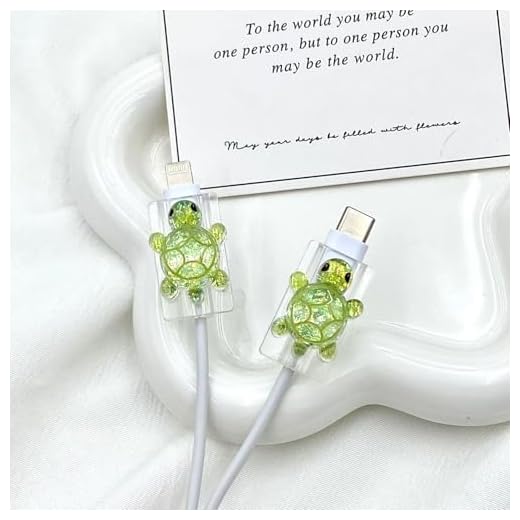 2 Pcs Cute Cable Protectors Compatible for Apple Cables, Charger End Cord Protector with 3D Sparkling Turtle Design, Data Cable Protection Compatible with iPhone iPad USB Type-C/L-Green
