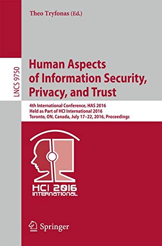 Buy Human Aspects of Information Security, Privacy, and Trust — BookShops.in