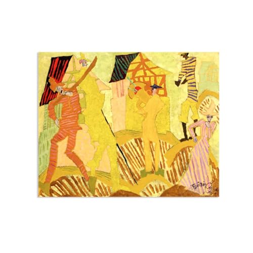 reproducción de cuadros famosos,ImpresióN en Lienzo by Lyonel Feininger,Trompetistas en el...