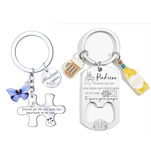 YUANSI Regalo para Madrina y Padrino Llavero Quiere Ser Mi Madrina y Padrino Llavero Quieres Gracias por Ser una Pieza Tan Importante Anuncio Embarazo Comunión (1)