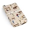Sweet Jojo Designs Tan Brown Western Cowboy Boy Baby Changing Pad Cover Sheet Infant Newborn Diaper Table Change Mat Cover Wild West Southern Charm Country South Horse Cow Animal Red White and Blue
