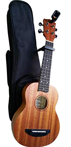MARCE PACK UKELELE - ukelele Soprano (caja armónica de madera de Sapelly, acabado mate) + Funda + afinador digital + cejilla