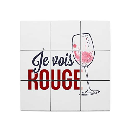 Carreaux céramique humour vin 20x20 cm pour décorer votre cuisine