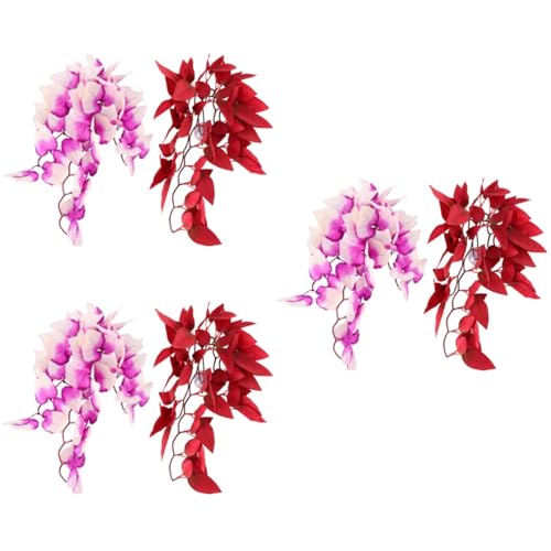 ibasenice 3sets 2pcs Faux Reptile Plants Realistic Terrarium Decor for Reptiles Simulated Water Grass Plants for Pet Habitat Landscaping and Climbing Enrichment 2pcs*3