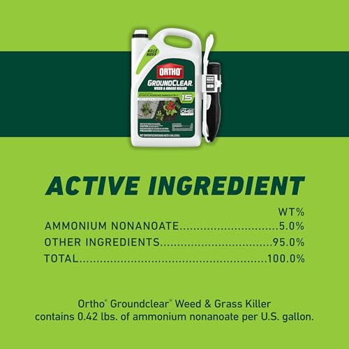 Image of Ortho GroundClear Weed & Grass Killer with Comfort Wand - Kills Dandelions, Chickweed, Crabgrass, Moss & More, OMRI Listed, Ready-to-Use Grass and Weed Killer Spray, 1 gal. (Pack of 4)