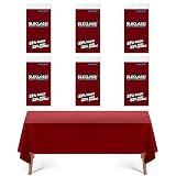 Eleclassi Burgundy 6 Pack Premium Disposable Plastic Tablecloth 54 x 108 in - Plastic Table Cloth Disposable Tablecloth for Rectangle Table Up to 8 Feet