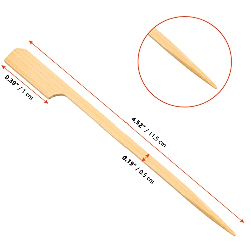SINJEUN 1000 PCS 12cm Bamboo Paddle Skewers, Wooden Flat Paddle Burger Skewers - Image 2