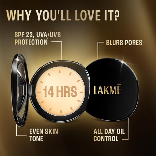 Image of Lakme Ultimate Glam Compact, Skin Lightening Compact Powder, Matte Oil Control for 12 Hrs Face Makeup, with Vitamin B3, (OG Collection)