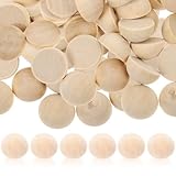 Veemoon 100 Cuentas Semicirculares de Madera sin Terminar 20 Mm, Medias Cuentas Sueltas para Manualidades DIY, Decoración Artesanal y Joyería Hecha a Mano, Paquete de 100 Piezas