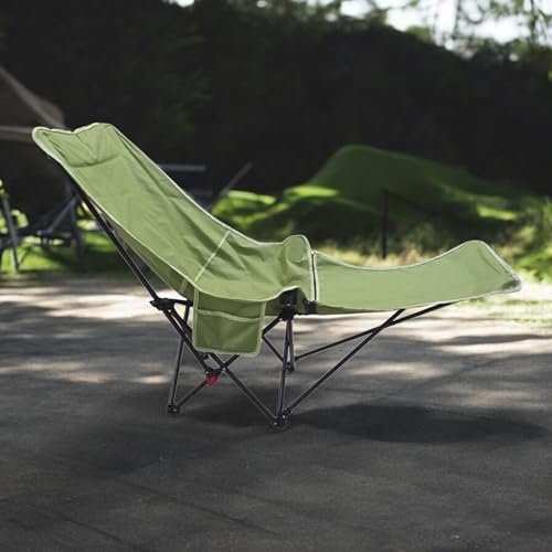 Image of 3-Position Reclining Camp Use Chair | Outdoor Seat for Picnic & Fishing Adjustable High Back Folding | Lounge Chair Portable Lightweight | Green
