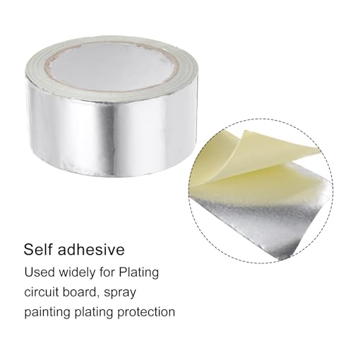 Image of uxcell Aluminum Foil Tape 2 Inch x 20 Yards Silver High Temperature Tape for HVAC, Sealing, Patching Hot and Cold Air Ducts 4 Pcs