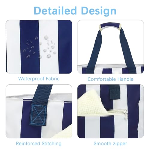 Image of Fammart Mesh Beach Bag for Women, Large Beach Toy Pool Bag with Zipper Pocket, SandProof Cruise Essentials 2026 Family Travel