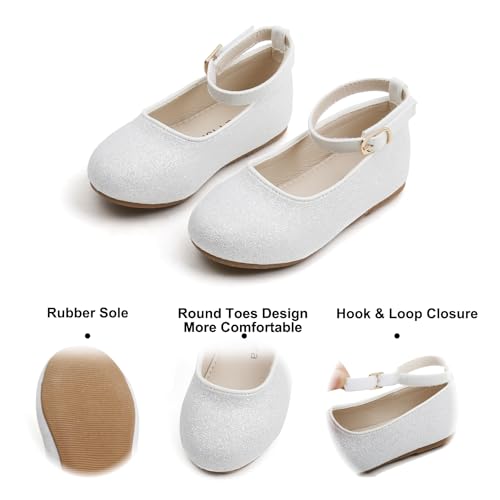 Image of Felix & Flora Girls Toddler Little Ballet Shoes - Flower Girls Mary Jane Flats Dress Shoes Party Wedding