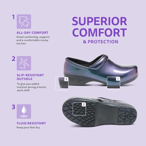 Image of Anywear SR Angel Nursing Clogs - Non-Slip Work Shoes for Women & Men - Slip-Resistant Cushioned Nursing Shoes