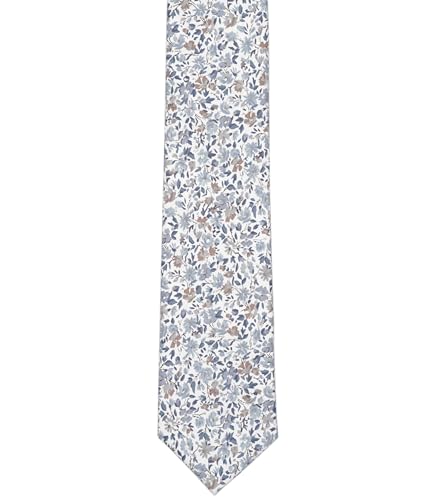Image of BELLUNO Men's Cotton Floral Skinny Tie, 2.5 inch Width, with Gift Box