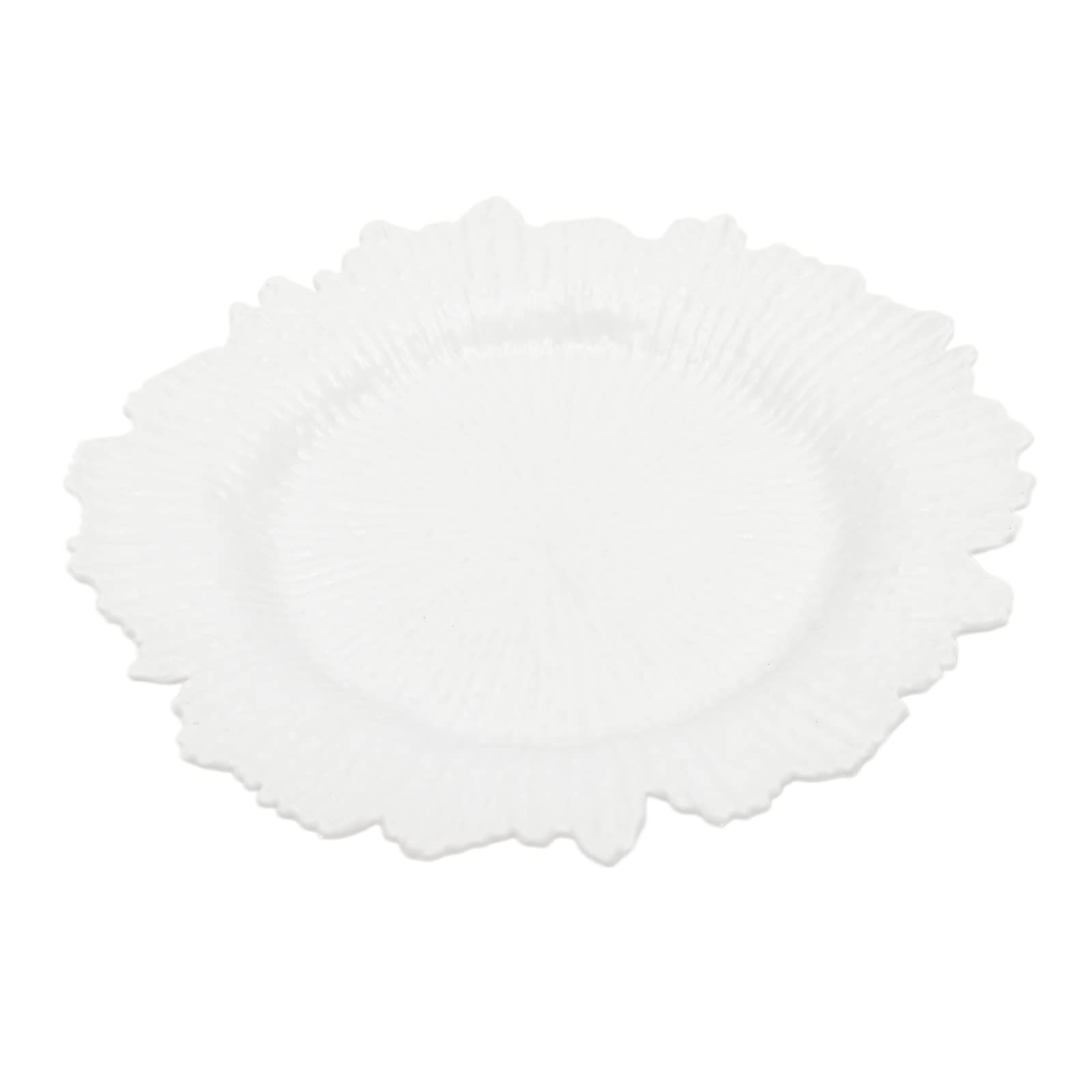 NIENIEE 24 Pack Charger Plates - Bulk Plastic Plate Chargers with Floral Reef Design Round Ruffled Rim Dinner Charger Plates - for Dinner Plates,