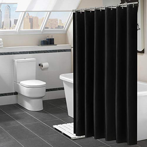Rideau de douche moderne de couleur unie imperméable 110x220 cm avec grands crochets