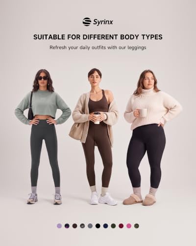 Image of Syrinx 3 Packs Leggings with Pockets for Women, Soft High Waisted Tummy Control Workout Yoga Pants