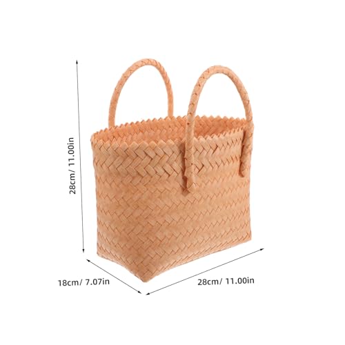 BESPORTBLE Elegant Woven Beach Tote Bag Shopping Tote Grocery Plastic Rattan Purse2