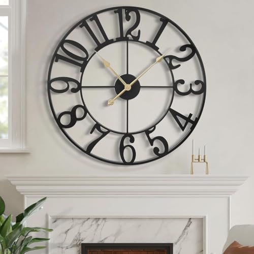 Image of Morden Metal Wall Clock for Living Room, Bedroom, Office, Kitchen, Stylish Wall Clock for Home and Hall, Designer Big Size Modern (DA-240, 50 CM)
