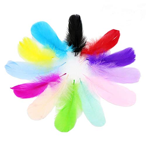 300 Pcs 3-5 Inches Colorful Feathers, Decor Feather For Diy Craft Clothing Wedding Home Party Decorations #TOP2