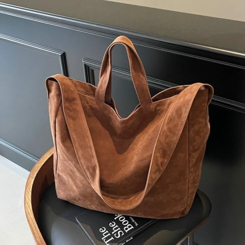 Womens Suede Tote Bag Faux Leather Hobo Bag Vintage Top Handle Purse Large Messenger Handbag Fashion Shoulder Satchel Purse2