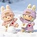 (2 Pack) Clothes for LABUBU 17cm Doll, 6-Piece Handcrafted Crochet Accessories for LABUBU, Premium Outfits for LABUBU Unique Dress up - Heart Sweater + Hat + Bag (Pink & Purple)