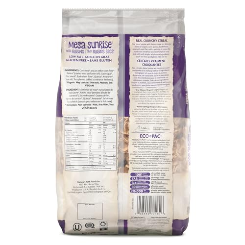 Nature's Path Organic Mesa Sunrise with Raisins Cereal, 825 g (Pack of 1), Gluten Free, Non-GMO, Earth Friendly Packaging - Image 3