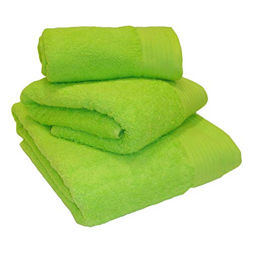Image of Sue Rossi Ltd Luxury 100% Egyptian Cotton Towels 600 GSM Thick Soft Face Hand Bath Towel Bath Sheet XL Super Sheet And Colours (Lime, Face Cloth)