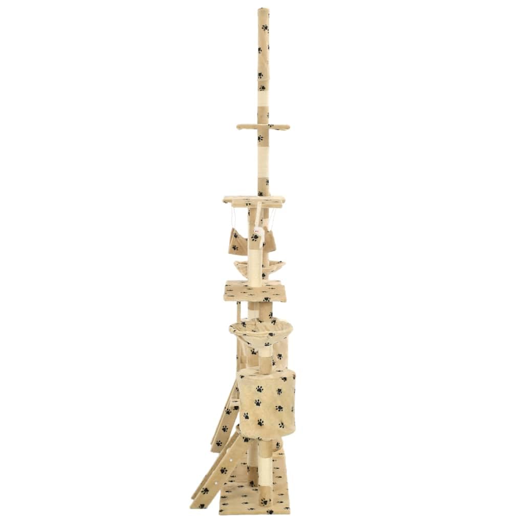 Rascador para gatos de sisal, 230-250 cm de alto, con felpa y diseño de patas, muebles rascadores estables con columnas para rascar, hamaca, cueva y superficies de descanso para escalada