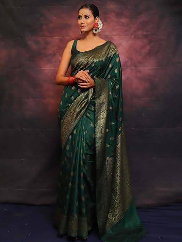 Image of Sugathari Women's Banarasi Saree Pure Kanjivaram Silk Saree Soft new ladies 2025 Design Wear Pattu Sarees Sadi Party Sari collections With Blouse Piece (San Pari-223)