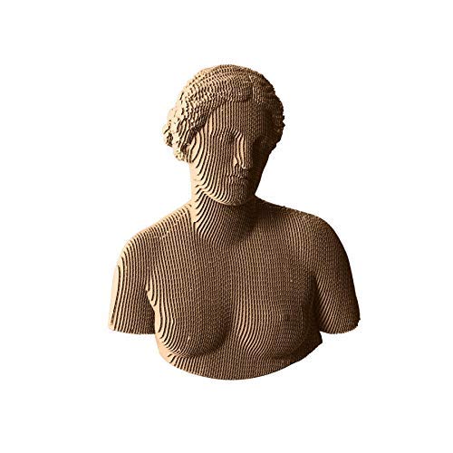 Aphrodite Capitoline Bust Cardboard Sculpture,DIY Craft Kit,Handmade Love Goddess Statue,3D printing Art,Brown,White Color,Sliced Corrugated Cardboard,Home Decor,Teens Gift