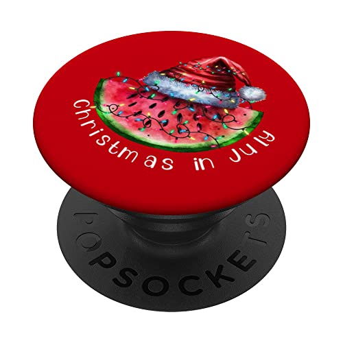 Funny Summer Christmas In July Watermelon Tops Tropical Christmas PopSockets PopGrip Interchangeable
