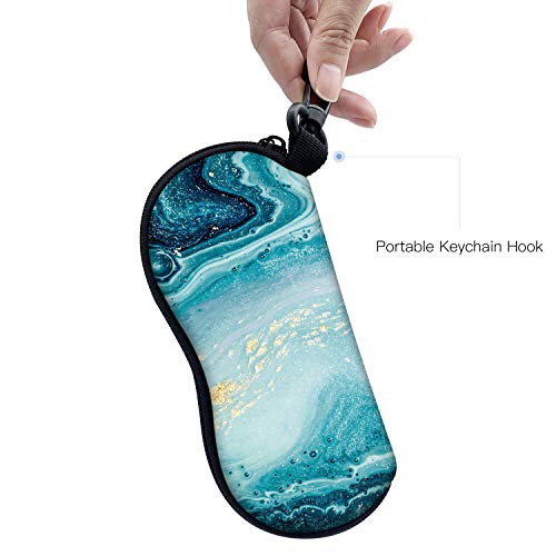 Image of Sunglasses Soft Case with Carabiner Ultra Light Neoprene Zipper Glasses Case