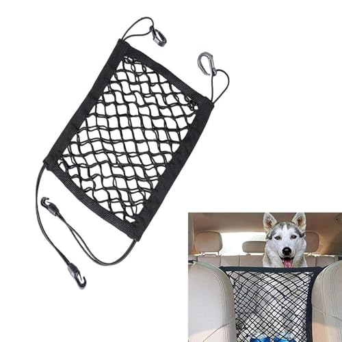 Anyhut 1 PC Barreira de rede para cães de carro, design de malha de segurança grossa de camada dupla