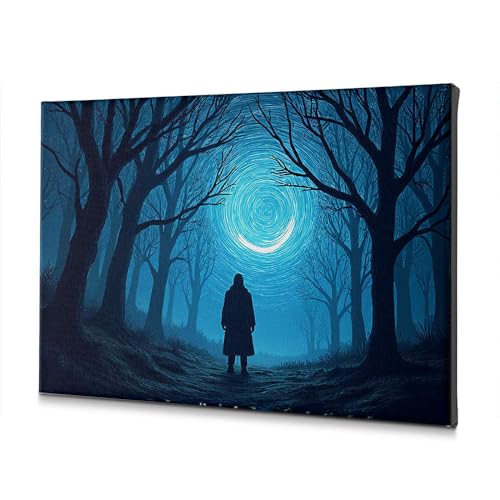 Tableau sur toile forêt sombre pour une chambre à l'ambiance apaisante