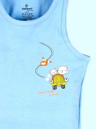 Image of KiddoPanti Boys 100% Cotton Rib Vest Pack of 3