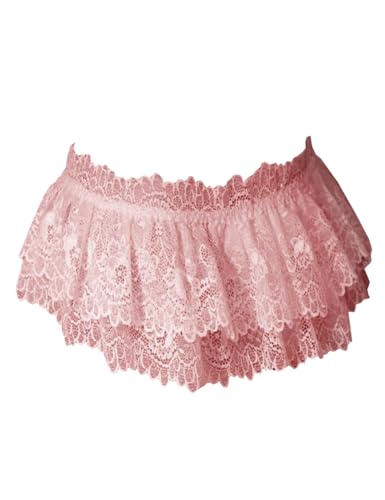 Men's Sissy Lingerie Panties Lace Ruffled Mini Skirt Thongs Gay Crossdressing Underwear