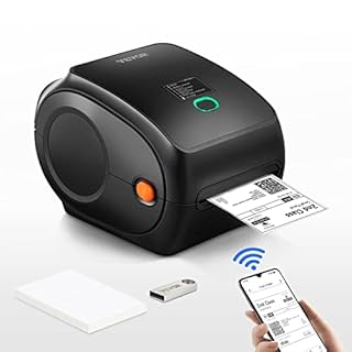 VEVOR Bluetooth Stampante Termica, Stampante per Etichette Edesive 4x6, Etichettatrice Termica Compatibile a Windows/MAC OS/Linux/Chromebook, Supporta DHL, USPS, FedEx, Shopify, Ebay, Amazon ecc.