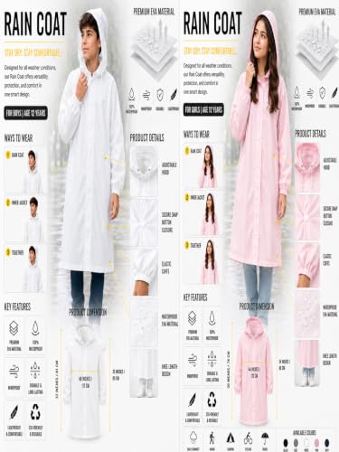Image of Premium Kids Waterproof Raincoat | Full Coverage Hooded Rain Wear for Boys & Girls | Rainwear |